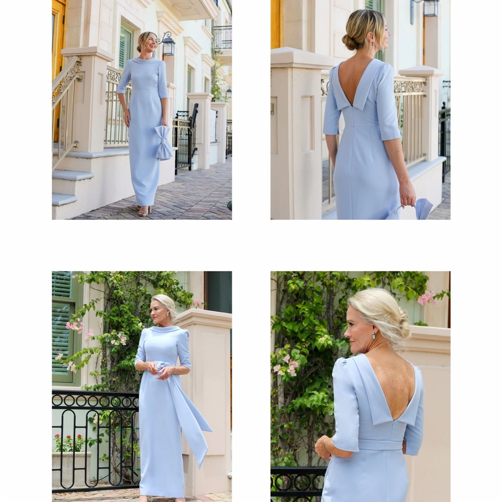 Camilyn Beth Rosemary Gown, light blue including optional-accessory tie sash.